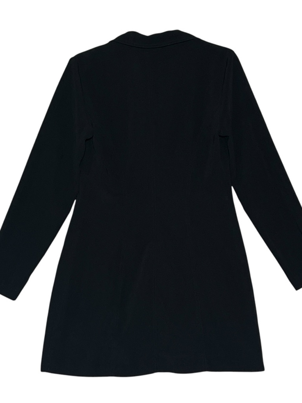 LA BELLE Vintage Longline One Button Blazer Jacket Black Minimalist Women’s 9 - Picture 3 of 11